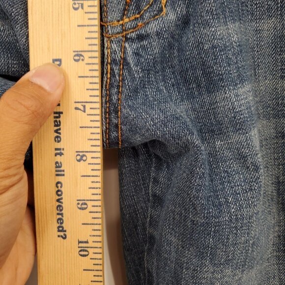 7 For All Mankind Flared Denim Jeans Mid Rise Dark Wash Size 30 Womens Blue - Picture 10 of 14